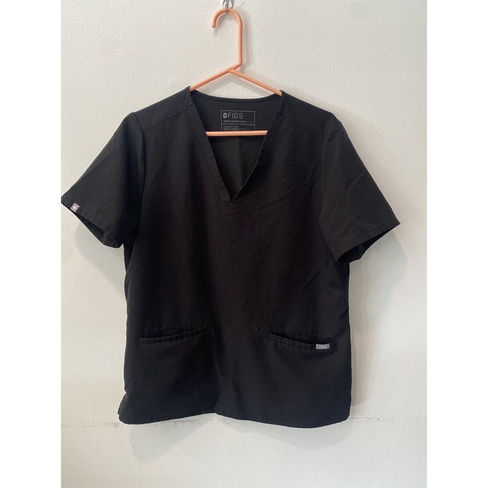 Figs  Technical collection Women's Two Pocket Scrubs Top Black Size Large